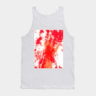 Digital collage and special processing. Psychedelic. Hand reaching on top of some bizarre surface. Bright, pink and orange. Tank Top